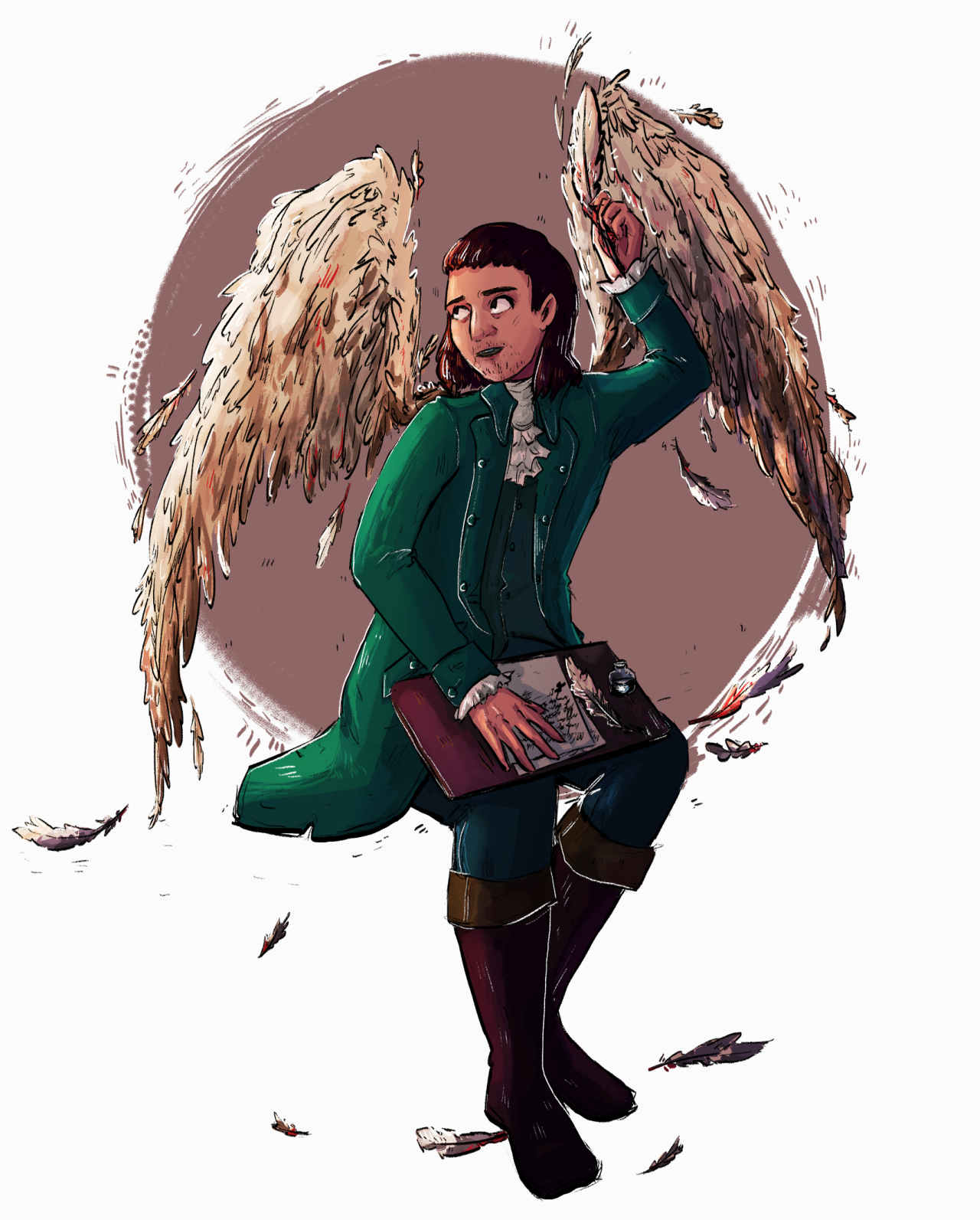 kayleerowena:  concept: hamilton, but everyone has wings and alexander plucking out