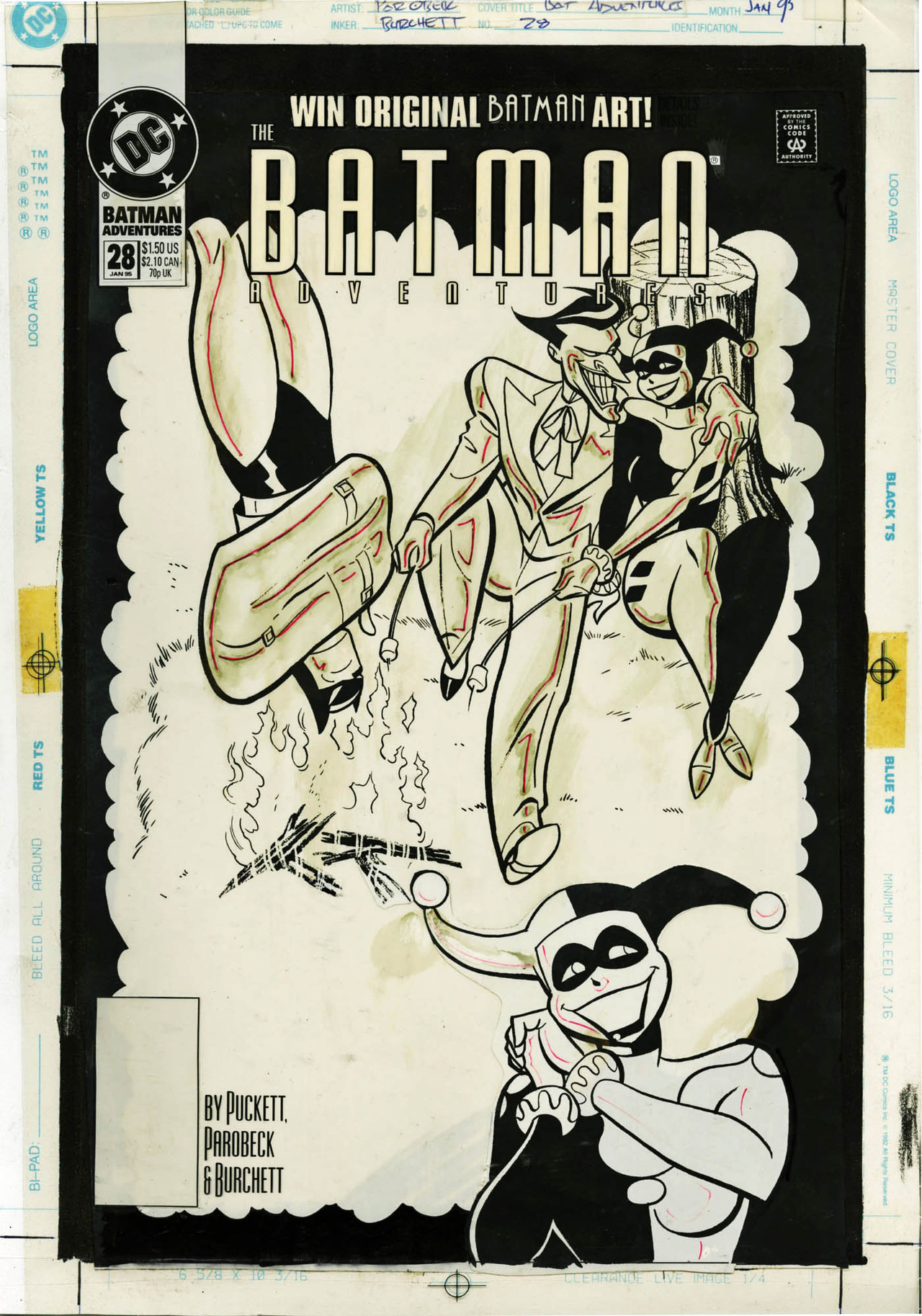 travisellisor:the cover to  The Batman Adventures (1992) #28 by Mike Parobeck and