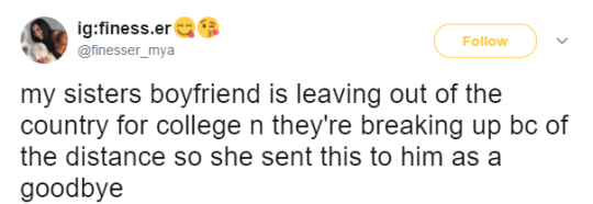 crossbetweenclassic: saiave:  hi-imkingdavid:  ruinedchildhood:   Heres the last part: https://twitter.com/finesser_mya/status/881754413018173440   I’m not crying. You’re crying.  But all jokes aside. Everyone isn’t meant for long distance. Shut