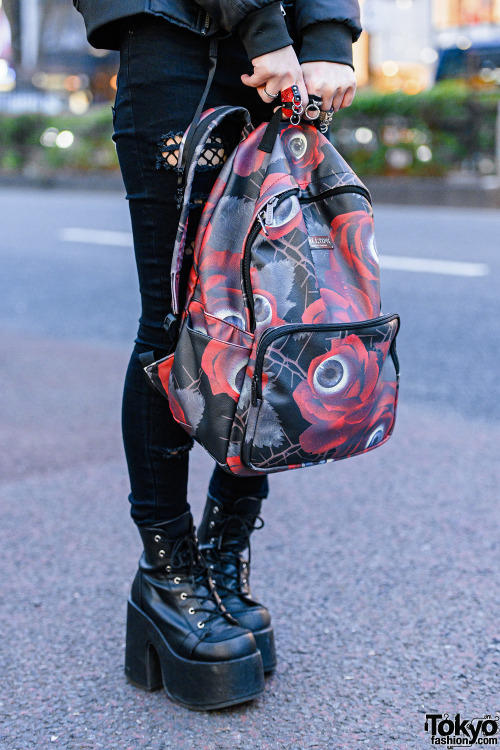 tokyo-fashion: 18-year-old Japanese student Remon on the street in Harajuku wearing a “Spooky 