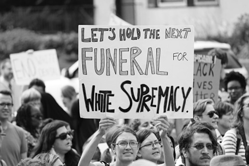 Black Lives Matter St. Paul protesters marching down Snelling Avenue to the Minnesota State Fair yes