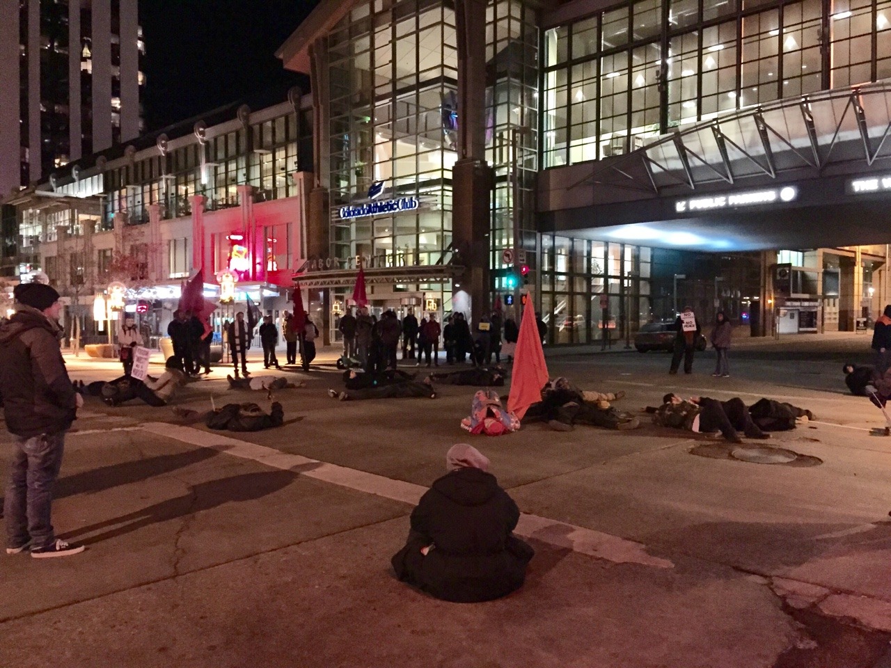 kangarudy:  Peaceful Protestors in Downtown Denver. 4 1/2 minutes of laying in the