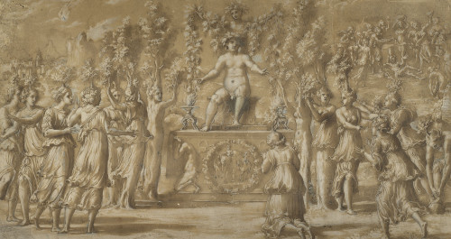 Bacchus Transforming into Trees the Thracian Women Who Murdered Orpheus (and detail) by Battista Dos