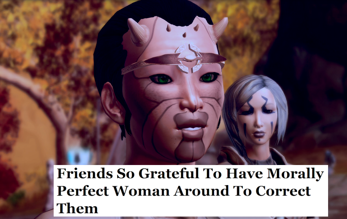 Brider paired with an Onion headline that says 'friends so grateful to have morally perfect woman around to correct them'