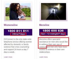 durkin62:samaelcarver:WHAT THE FUCK??!!!Male victims of domestic abuse have a 47% chance to be threatened by police, 35% of being completely ignored, and a 21% chance of being arrested themselves. Of the abused men who called domestic violence hotlines,