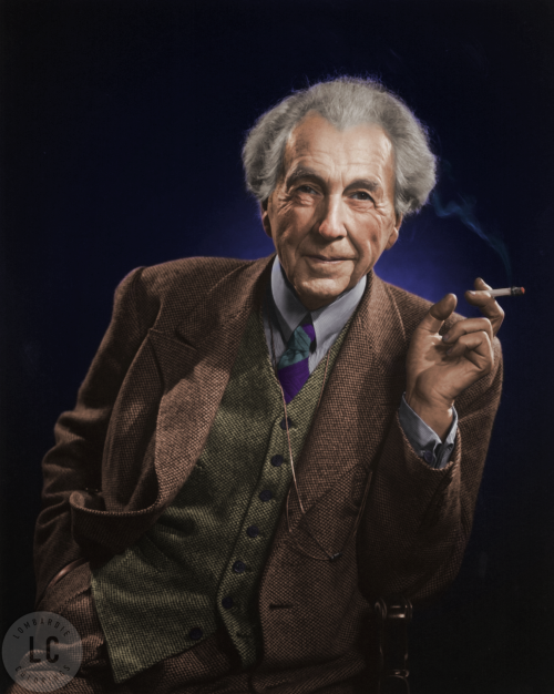 Frank Lloyd Wright.Photographed by Yousuf Karsh, 1945.Colored by Lombardie Colorings._______________