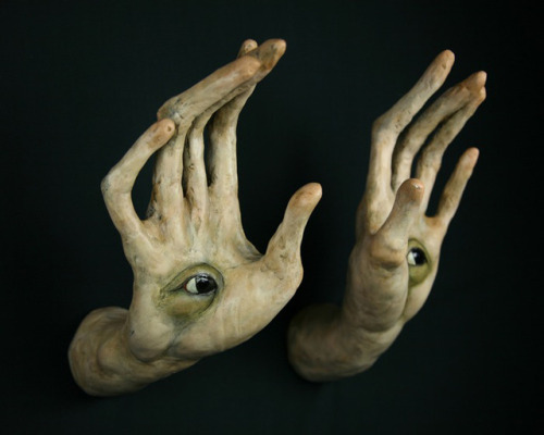Scott Radke (American, b. Cleveland, OH, USA) - 1: Untitled (Hand With Eyes) (View A), 2011  2: Unti