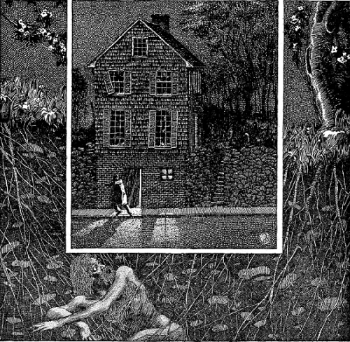 wilburwhateley:The Shunned House; original illustration by Virgil Finlay accompanying the publicatio