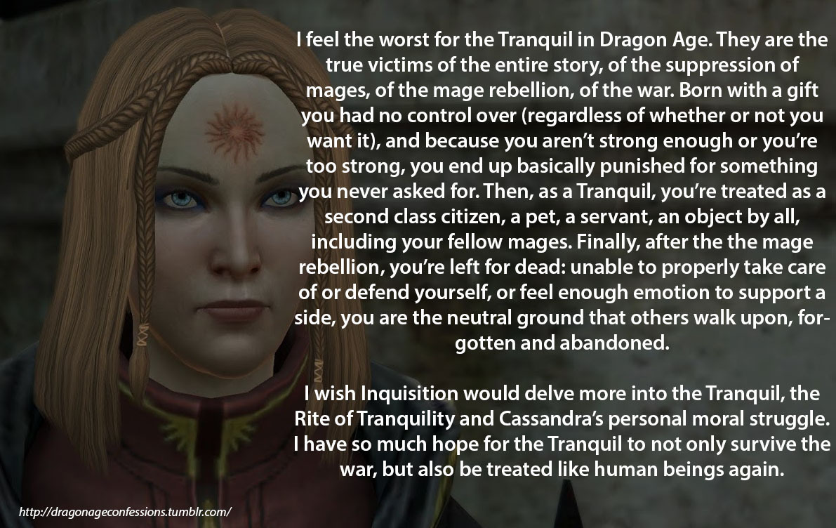 Dragon Age Confessions — CONFESSION: Whenever I play the Human Mage