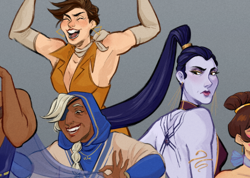 chocodi: My Overwatch Gala print! All the ladies in some lovely classy outfits. You can see them all