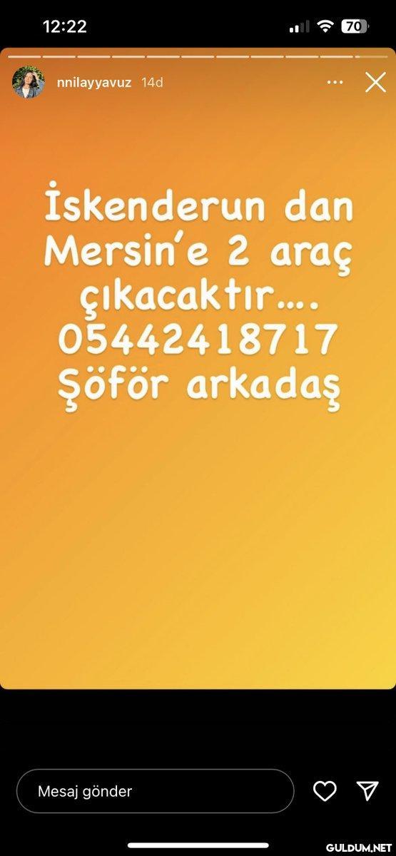 İSKENDERUN-MERSİN ARAÇ...