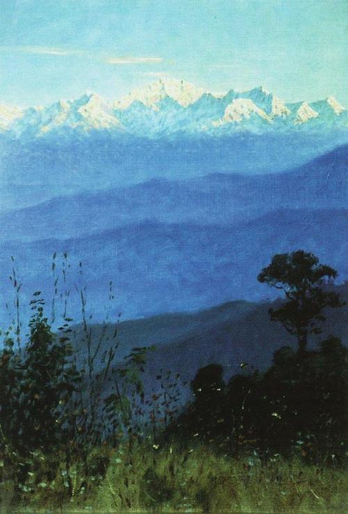 artist-vereshchagin:Himalayas in the evening, 1875, Vasily Vereshchagin