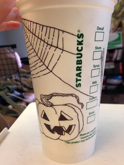 Inktober day 11Simple compilation of previous inktobers on a reusable Starbuck’s cup! Thanks