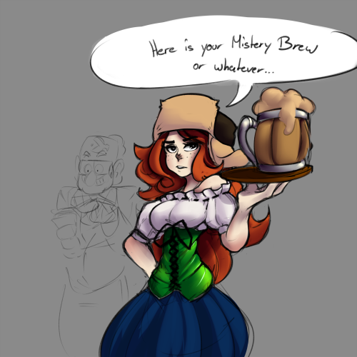 meloninu:Wendy from gravity falls as a barmaid for /co/