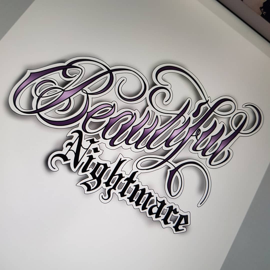 Beautiful Nightmare by 12KathyLees12 on DeviantArt  Tattoo lettering  styles Ambigram tattoo Word tattoos