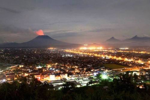 Nyiragongo and GomaThe stratovolcano is within the bounds of Virunga National Park in the Democratic