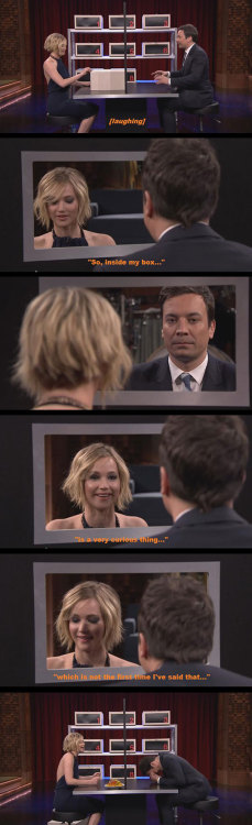 srsfunny:  Jennifer Lawrence Plays Box Of Lies On The Tonight Show