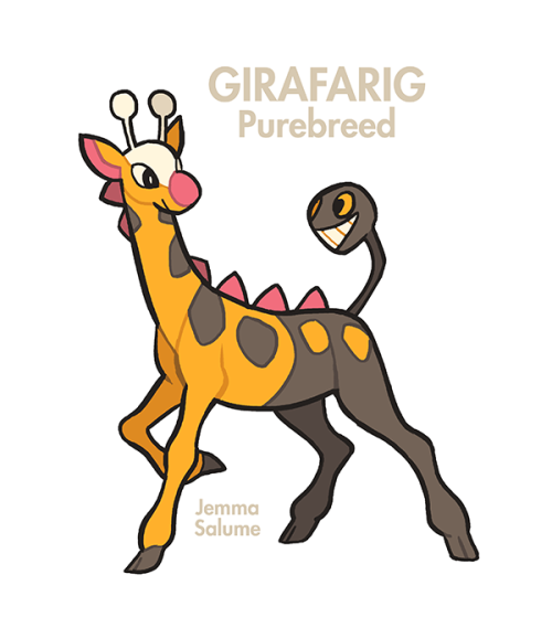 oxboxer:GIRAFARIG VARIATIONS!Did these all on a whim after binging on the Pokemon variants tag yeste