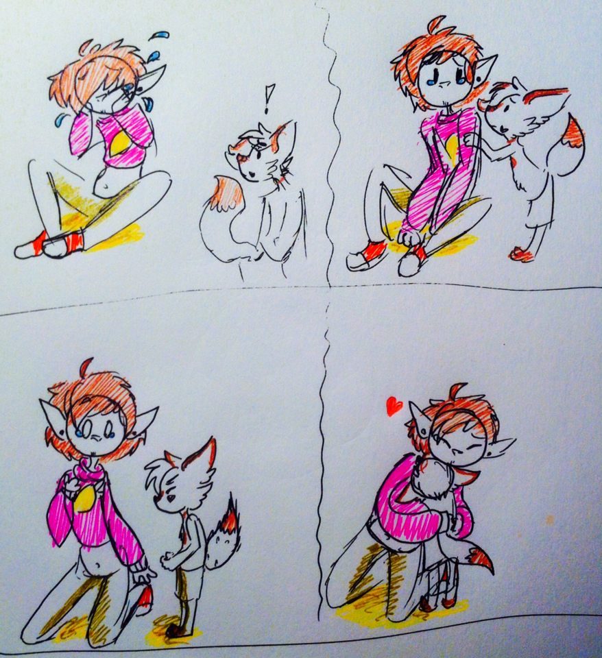 stinky-trousers:  A cute little comic Idea I had for Rashi and my Boyfriend’s character