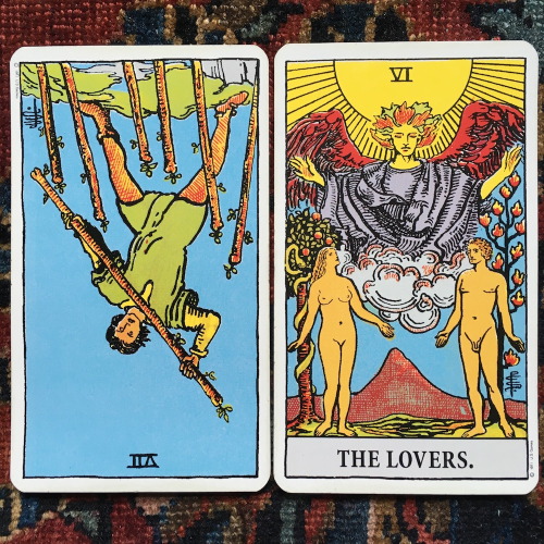 Seven of Wands reversed and The LoversYou can’t fight this feeling anymore. You’ve forgotten what yo