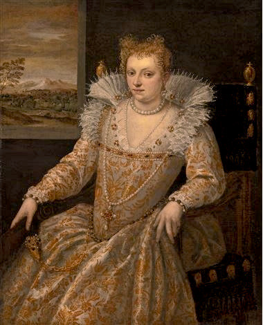 Portrait of a Lady in White by Domenico Robusti called Tintoretto, 1581-84: 