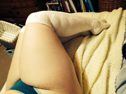 itsowet:  lifelovebookssex:  Socks by request. These are my favorite pair.  Dat thickness, dem panties, the CUTENESS!!! 