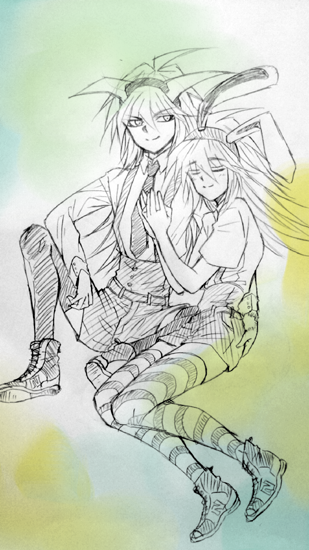 bokuwasige:image-upload test☆bakura＆ryo＆tendershippingサイトのmemoにあげていたラクガキです～。画像アップテスト！ブログページだと凄く大きく表示されていて草一番上のタバコ吸っているのが一番好き☆