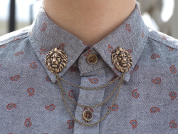 dapperandswag:  Bronze lion collar chains,