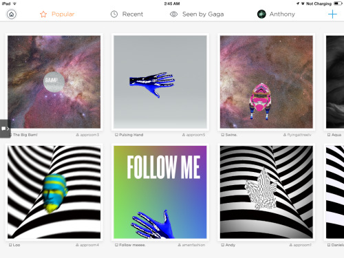 ladyxgaga:  A look inside the ARTPOP app, which is now available for Apple and Android devices.