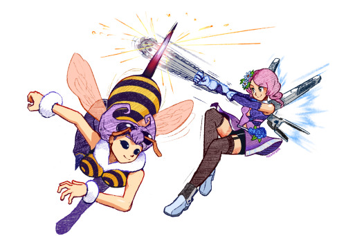 Part 5 of my Tekken x Darkstalkers fanart project! featuring:Q-bee &amp; AlisaOgre &amp; Ana