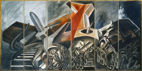 artist-orozco: Dive Bomber and Tank, 1940, José Clemente OrozcoMedium: fresco