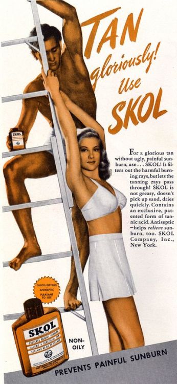 Skol tanning lotion ad. 1944