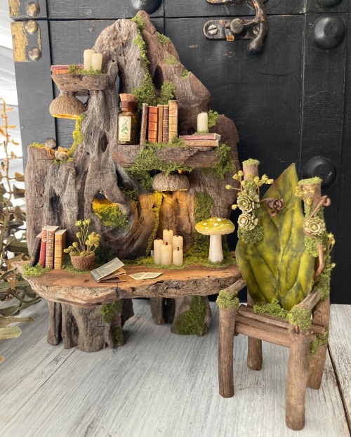 sosuperawesome:Book Nook and Miniature Furniture // The Faery Forest on Etsy