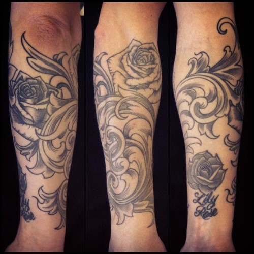 Willem Tattoo Baroque Victorian Acanthus Roses Tattoo Art