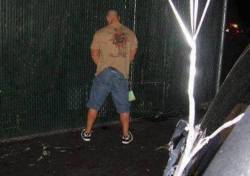 rwfan11:  Cena - taking a piss! ….would love to see the other angle! ……. but hey, just knowing that on the other side his cock is actually out, is hot enough! …can you imagine coming around the corner and running into Cena taking a piss!!! What