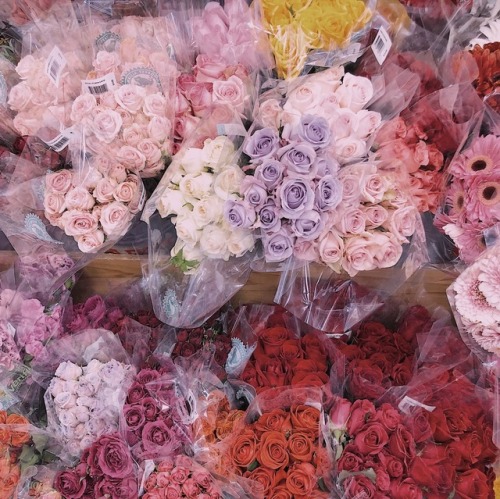 pearltiare:it’s pretty flower season at the market