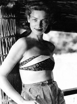 wehadfacesthen:  Lauren Bacall in Uganda, 1951, to be with her husband Humphrey Bogart during the filming of The African Queen 