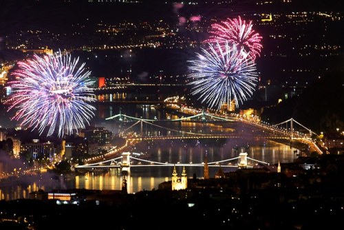 Fireworks on Aug 20 in BudapestToday is a Hungarian national holiday, celebrating St. Stephen I, Hun