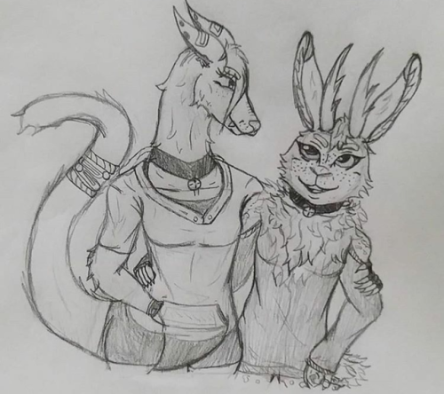 My And @soft-wendigo 's Fursonas Pein And Clarus! 