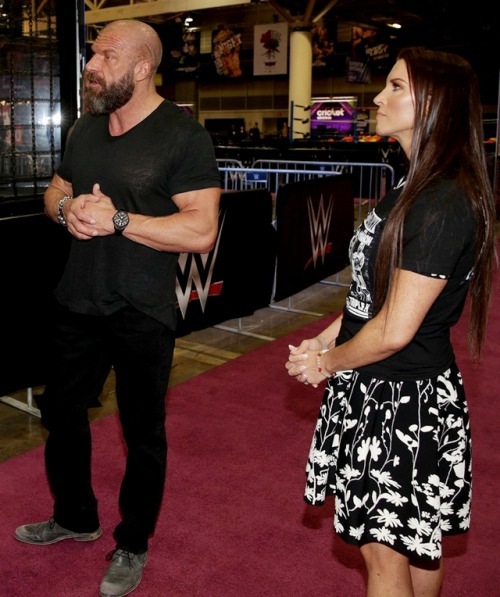 Triple H &amp; Stephanie McMahon tour WrestleMania Axxess: photos 