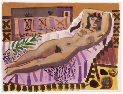 Edvard Frank (German, 1909-1972)Liegender weiblicher Akt, ca. 1949 