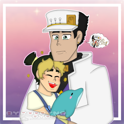 I wanted to redraw this adorable pic of Jotaro and petite Jolyne from last year for fun, but dang I 