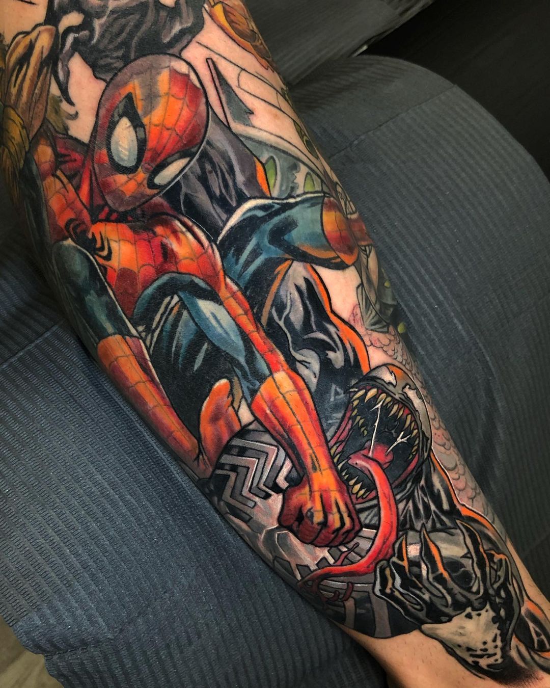Video of this SpiderMan and venom tattoo I did last week Around 20 hours  work SpiderMan Venom Marvel Intenze Tattoo Ink Inkjecta Tattoo Wipe   By Steve Butcher  Facebook