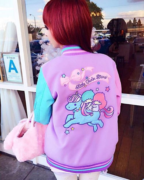 Totally in love with the back embroidered design of our Little Twin Stars Varsity Jacket! Get yours 