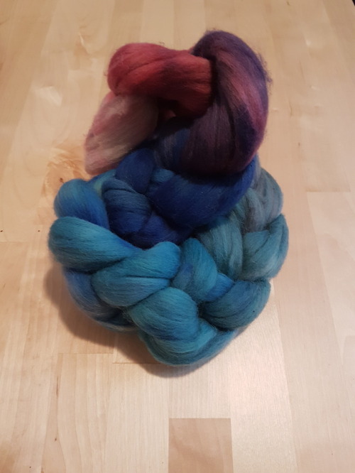 Cotton Candy Summer roving. Two ropes of Merino/Silk blend (second and third pictures) and one rope 