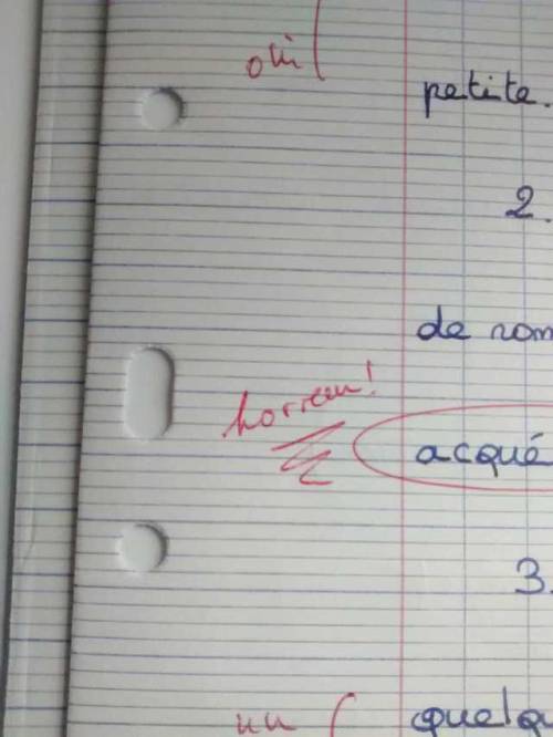 Ma prof de grec, me rendant ma copie, choquée, amusée, la main sur le front, parce que