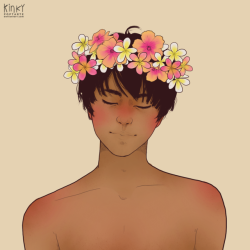 kinkypoptarte: soft Phichit in flower crown