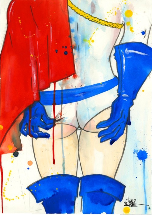 thehylianinthetardis:  redwhiteandgeekallover:  xombiedirge:  Superhero Bums by Lora Zombie / Tumblr Part of the POW! POW! art show, opening Saturday 10th August 2013, at Phone Booth Gallery.  Is it sad that I’m super excited that Babs has an