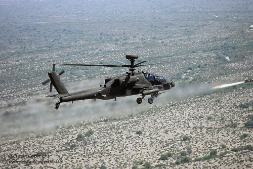 thethunderofwar:Apache AH64D Helicopter Firing a Hellfire Missile by Defence Images on Flickr.Apache