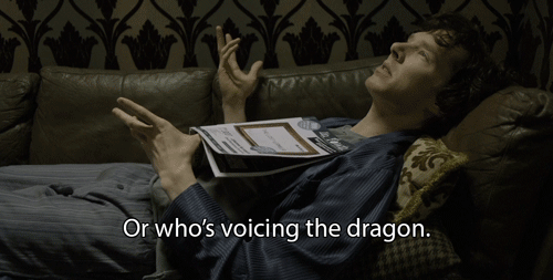 rainbowrowell:cookies-make-the-world-go-om-nom:Sherlock and John  + The Hobbit“ALL I CARE ABOU
